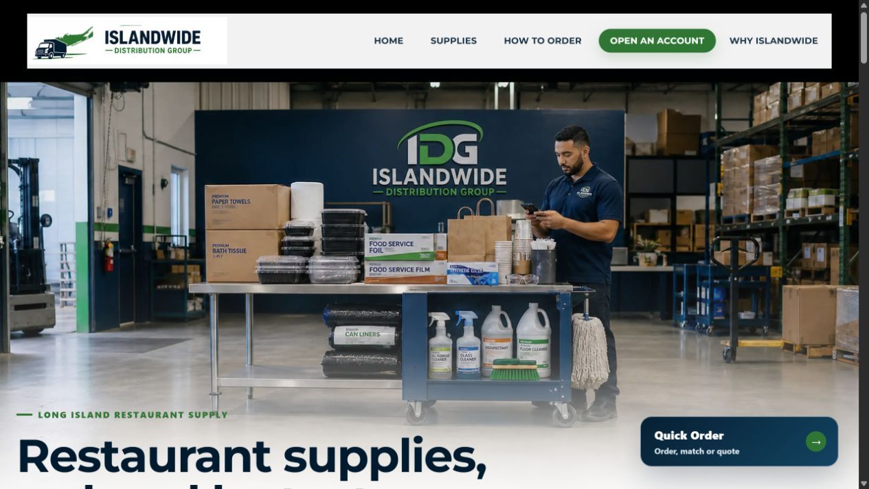 IslandWide Distribution Group customer website created by LaunchWorks