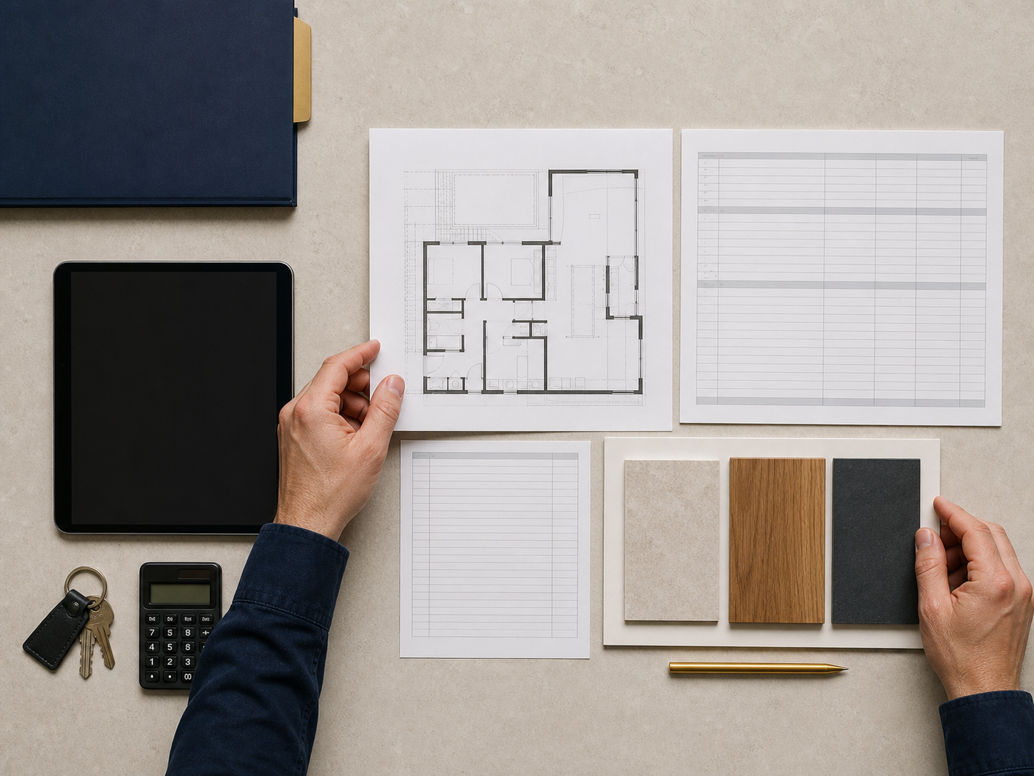 Two people reviewing custom business software and reports